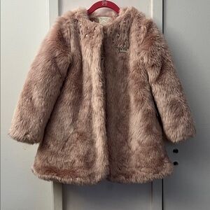 Chic Faux Fur Kids Coat - Blush